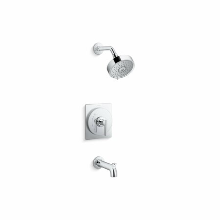 KOHLER Studio Mcgee Rite-Temp Bath And Shower Trim Kit 2.5 GPM with Tub Spout Diverter in Polished Chrome TS35917-4Y-CP